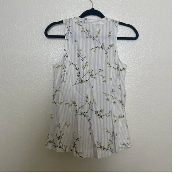 ⭐️ Tie Bottom Striped Floral Business Casual Work Minimalist Chic Glam Blouse - Picture 4 of 5